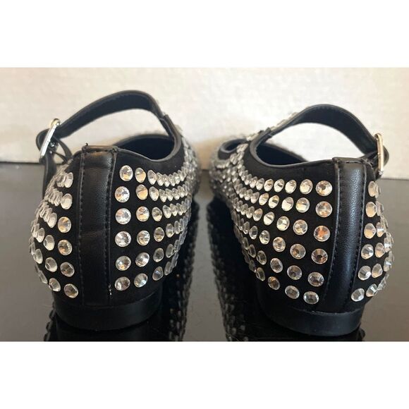 Olomisa Black Rhinestones Ballet Flats for Women Shoes SZ 9 Mary Jane Flats - Picture 11 of 12